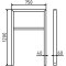 Lean-on hoop made of steel tube | Square tube, 60 x 40 mm | with cross bar | total width: 750 mm | hot-dip galvanized